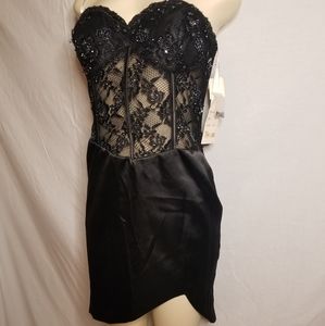 New Black lace/satin Cinderella dress